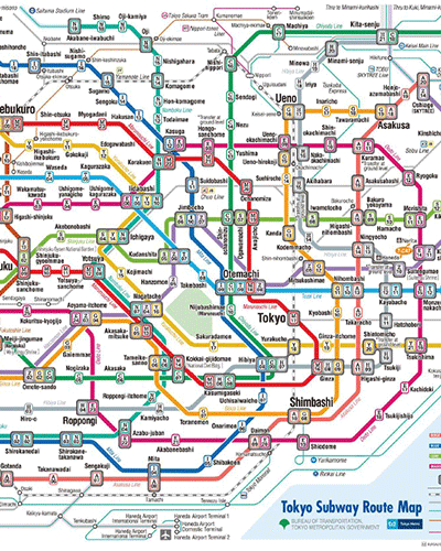 Tokyo Subway Route Map