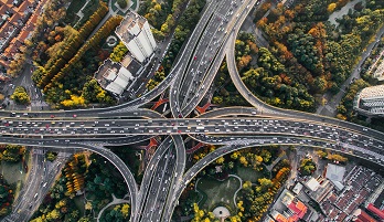 Aerial photo of a highway