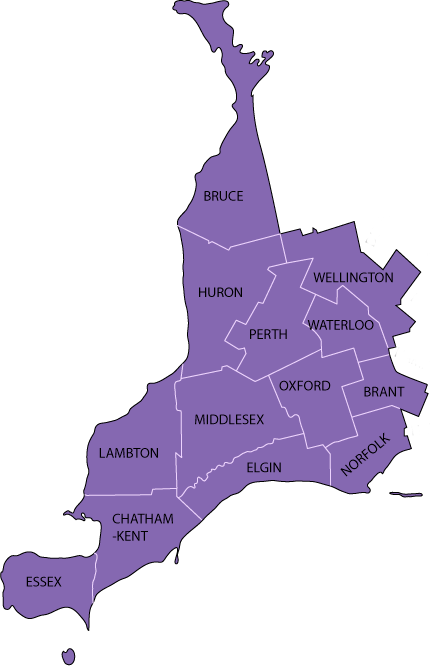 Map of the Southwest District