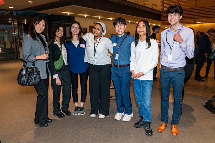 From left to right: Britanny Lee, Founder of Urban Techies; and student volunteers Sunny Ahmed, Audy Noor, Rawan Morgan, Liam Vu, Christian Intendencia, and Wilkie Whale. Photographs by Shiraz Ali