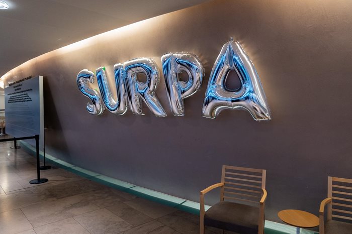 Balloons of the School of Urban and Regional Planning acronym, SURPA. Photographs by Shiraz Ali