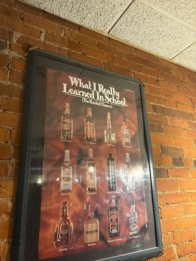 Poster on the wall of pub