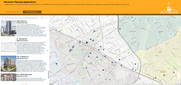 Screen capture from Kitchener’s Interactive Planning Application Tool