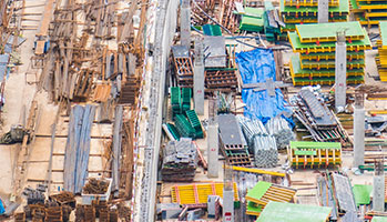 Photo of a construction site from above